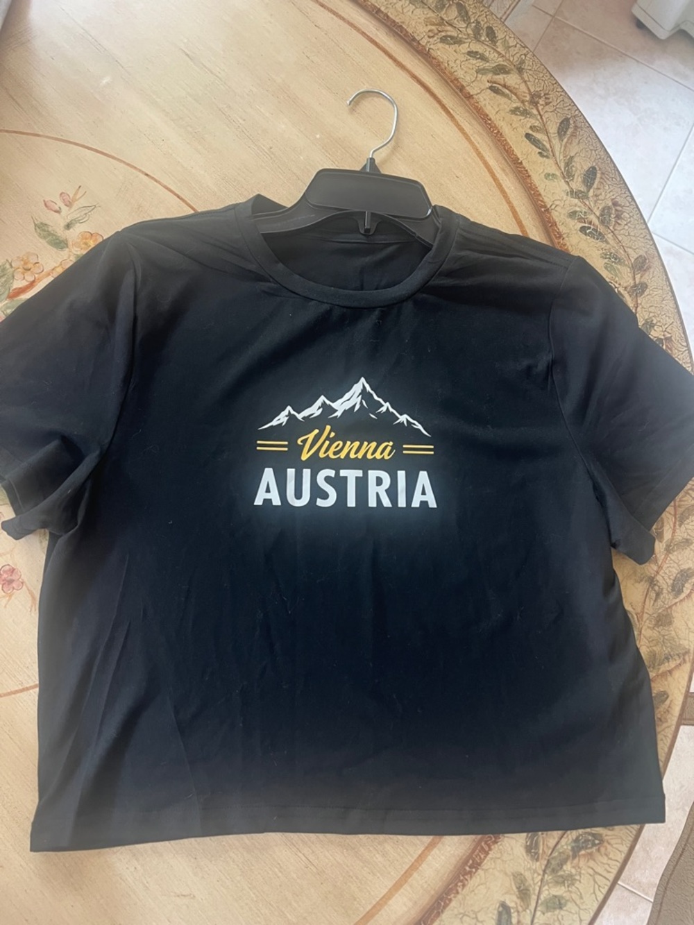 Vienna Austria Graphic Tee - Black with White & Gold Print